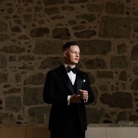 LECIANO Massanzug schwarzer Tuxedo