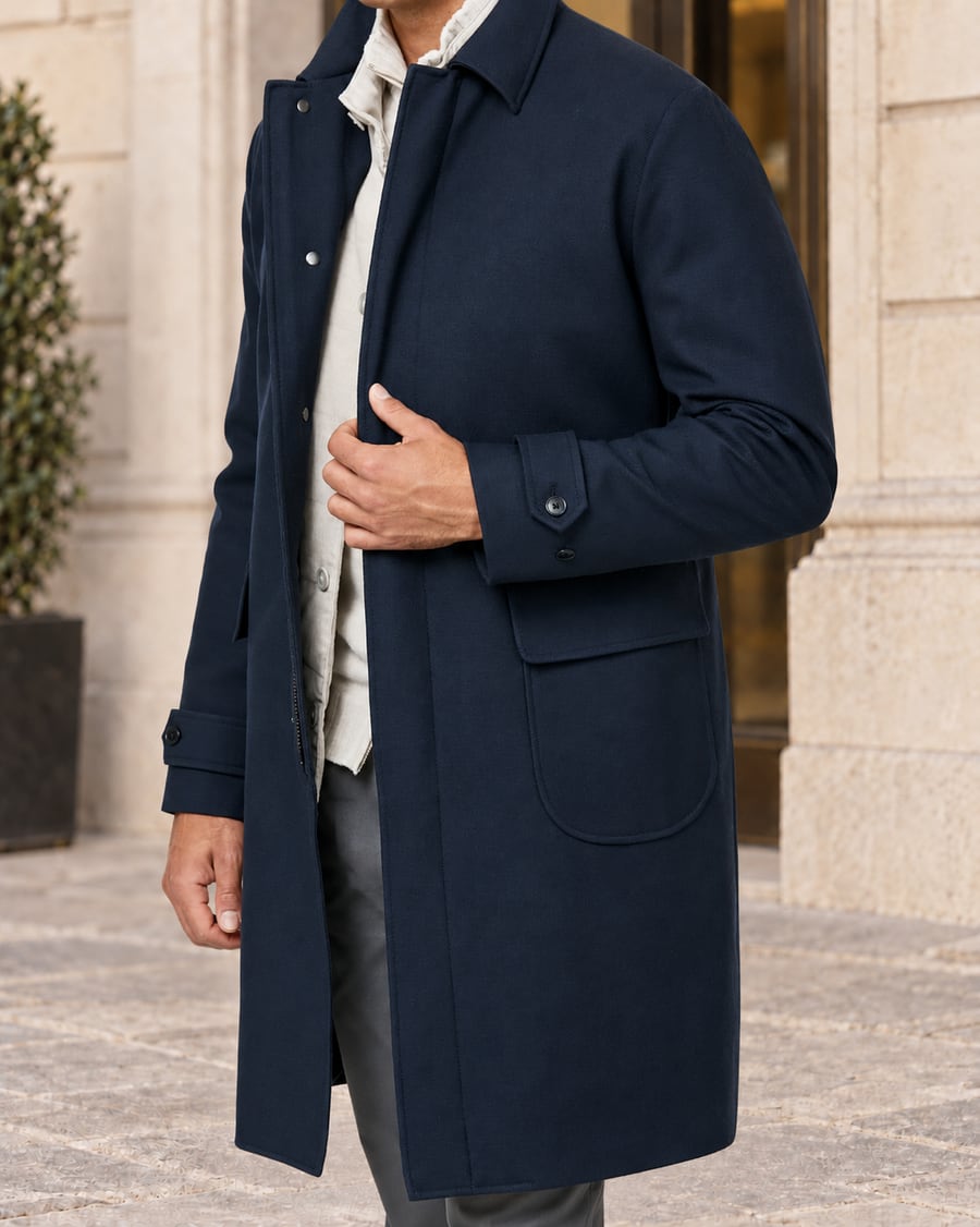 Car Coat in Dark Blue von LECIANO