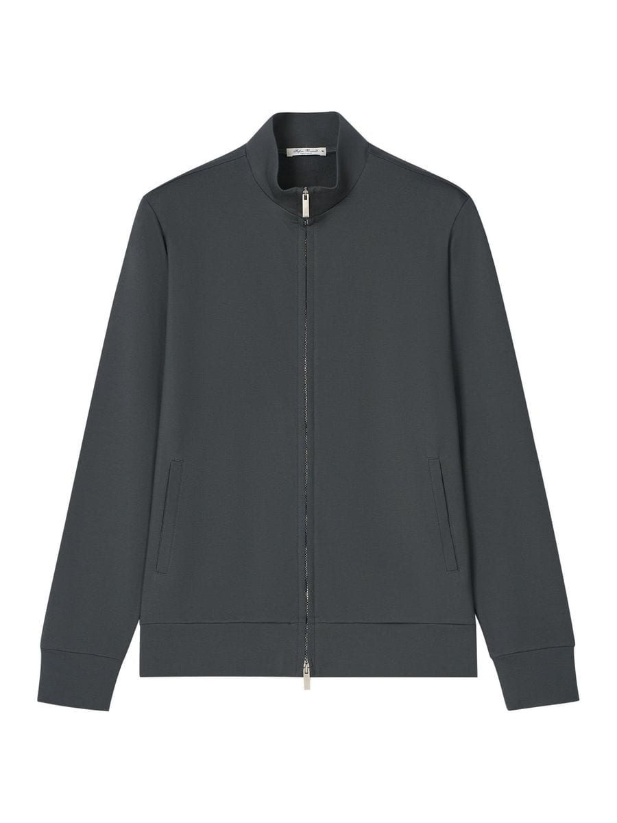 Stefan Brandt zip jacket JOSEPH ULTRA 60 in Sea Island jersey, front view
